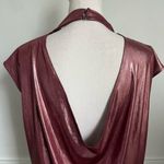 Anthropologie By • Cowl-Neck Liquid Shine Top Pinkish Red Photo 4