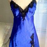 Frederick's of Hollywood Vintage Frederick’s of Hollywood Lace Trim Chemisier – Sapphire & Black, XL Photo 0