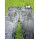 True Religion  Jeans Womens 27 Blue Cameron Skull Patch Roses Made USA Denim Photo 9