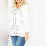Idyllwind  by Miranda Lambert | White Boho Western Homegrown Lace Up Top Size XS Photo 5