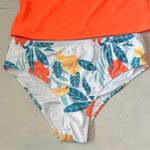 Beachsissi Orange Bikini Top and Floral‎ Bottom Set New M Photo 3