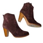 Joie  Burgundy Suede Block‎ Heel Ankle Boots Size 41 (10.5–11) Boho Chic Fall Photo 10