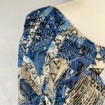 Style & Co blue and tan abstract print studded double layer top size large Photo 2