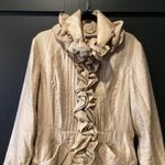 Samuel Dong tafetta Belted Ruffle Formal bubble coat Fancy Coat Jacket dress M Gold Size M Photo 9