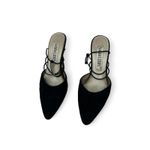 VINTAGE Sam & Libby 90's 1990's 6 Velvet Pump High Heel Kitten Womens Strappy Black Photo 5