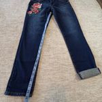 Kut From The Kloth NWT KUT from‎ the Kloth Katy Boyfriend Petite Embroidered Rose Jeans Crop Size 0 Photo 13