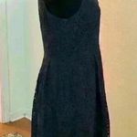 J.Crew  Navy Blue Babydoll A-Line Knee Length Midi Eyelet Dress Photo 4
