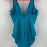 Robin Piccone Ava Swimsuit Size 8 NEW One Piece Blue Knot Plunge Turquoise NWOT Photo 1