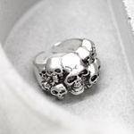 Gothic Skull Ring Silver Photo 3