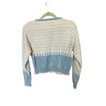 Petite Sophisticate VTG Women's Cardigan Blue Cream Sweater Cottage Photo 2