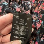 Free People  Monica Crop Top Black Pink Floral Open Back Fairy Romantic Country Photo 8