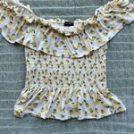 Soho Girls Yellow and Green Peplum Blouse with Cap Sleeves Photo 3