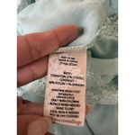 Soft Surroundings Top Womens Medium Mint Blue V Neck Lace Trim Long Sleeve Photo 6