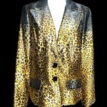 Alberto Makali Gold and Black Leopard Print 100% silk Blazer Photo 1