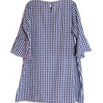Chelsea & Theodore Gingham Blue White Floral Cotton Embroidered Dress Women's XL Photo 3