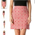 Loft  00 Textured Geo Jacquard Shift Skirt Ivory & Blood Orange shimmer detail​ Photo 0