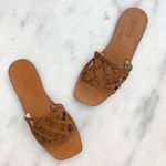 Schutz NEW  Ericka Leather Braided Woven Slide Sandal Shoe Wood Size 6.5 Photo 2