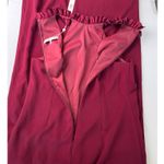 Trina Turk  NWT Burgundy Formal Gown Ruffle Neck Maxi Dress Size 14 $368 Photo 6
