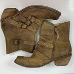 Free People Anthro Latigo Size 10 Paz Braid Booties Boho Brown Leather Western Boots Women’s Photo 2