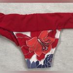Recco Size Medium Brazilian Floral Thick Waist Bikini Bottom. New With Tags. Red Photo 1