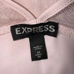 EXPRESS Exquisite Baby Pink Lace Trim Mesh Swiss Dot High Neck Top NWOT Size M Photo 8