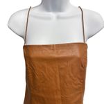 Wild Fable  Women XL Copper Faux Leather Spaghetti Strap Dress Zip Back NEW Photo 2