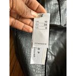 Top Shop Faux Crocodile Embossed Black Straight Leather Leg Pants Photo 8