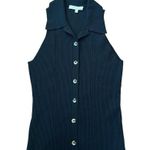 Favorite Daughter Women’s Lena Black Ribbed Knit Collar Sleeveless Midi Dress L Size L Photo 3