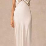 Reformation Chania Ivory Silk Dress L Photo 7
