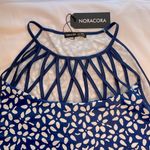 Noracora Halter Dress Blue and White Floral NWT Strappy Summer Coastal Size XXL Blue Photo 3