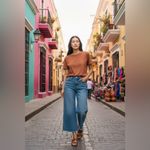 OAT New York Wide Leg Cropped Leg Denim Blue Size 28 Photo 2