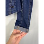 Tahari NWT  Dark Wash Denim Cropped Jacket Raw Hem Gold Buttons Size XS Photo 1