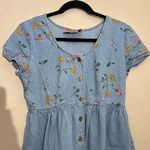 Vintage Studio Ease Denim Floral Dress Blue Photo 1