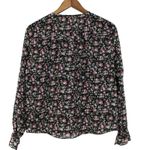 Maison Jules Womens S Dark Floral Georgette Blouse Top Black Pink Cottagecore Photo 1