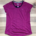 Nike Pink Dri-Fit Short Sleeve Mesh Crew Neck Shirt Size S Running Athleisure # Photo 0