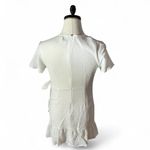 Princess Polly  White Textured Wrap Mini Dress Ruffle Tie Waist Fairycore Photo 2