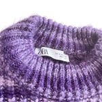ZARA Purple Striped Chunky Knit Mock Neck Pullover Sweater Size Small Photo 4
