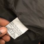 Oleg Cassini  Whimsygoth Dark Brown faux leather ruffle front jacket coat top long sleeve cargo babydoll pockets Size M-measurement in pics Great condition Photo 4