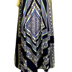 Eliza J  Geometric Scarf Print Sleeveless Maxi Dress in Blue/Yellow Photo 5