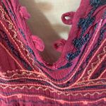 Japna  Flowy Top Hippie Boho Shirt Maroon Embroidered Womens M Batwing Dohlman Photo 10
