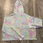 PINK - Victoria's Secret Victoria’s Secret size XL Rainbow Pastel tie dye cropped mesh  hoodie chest Photo 0