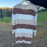 Derek Heart  Brown Beige White Stripes Sweater Dress Large Photo 2