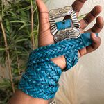 Vintage Unique Milor Turquoise Blue leather belt with silver tone buckle #westernvibes #cowgirl #country #southwestern #indie Size M/L. Approx length:38.5” Photo 0
