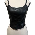 Kirious los Angeles | Black Faux Leather Corset Top size small Photo 0