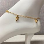 Gold Tone Dolphin Charm Ankle Bracelet Ball Beads Chain Anklet DGL Photo 1