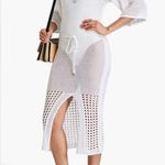 Melissa Odabash Brooke Crochet Knit Cotton Midi Dress Coverup White Size M Photo 0