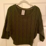 ZARA  Trafaluc Hunter Green Cable Knit Cropped Sweater | S Photo 0