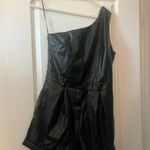 Endless Rose  faux leather one shoulder romper Photo 2