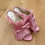 Keeyahri Pumps Feather Bow Open Toe Jenine Fairytale Size 10 Pink Photo 0