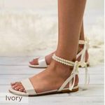 JJ's House White Pearl Wedding Sandals Photo 4